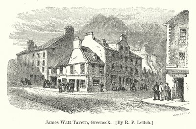 Taberna de James Watt, Greenock (grabado) de Richard Principal (after) Leitch