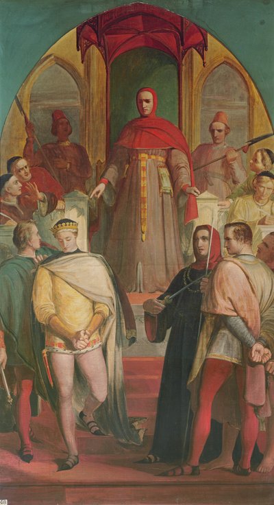 El Príncipe Enrique (1387-1422) reconociendo la autoridad del juez Gascoigne (c.1350-1419) 1845 de Richard Redgrave