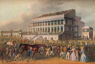 Tribuna principal de Epsom - El ganador de la carrera del Derby, siglo XIX de Richard Reeve