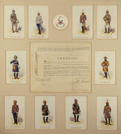 Oficiales del ejército británico en uniforme por R. Simkin, siglo XIX de Richard Simkin