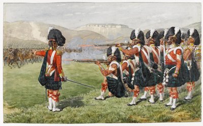 El 93º de los Highlanders de Sutherland en la Batalla de Balaclava 25 de octubre de 1854: La Línea Roja Delgada, 1854 de Richard Simkin