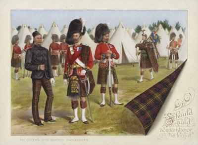 Los Highlanders de la Reina (cromolitografía) de Richard Simkin