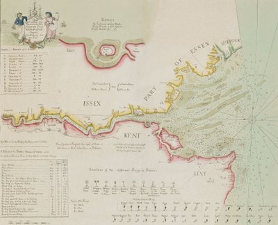 Carta del río Támesis y su estuario de Richard Stanier