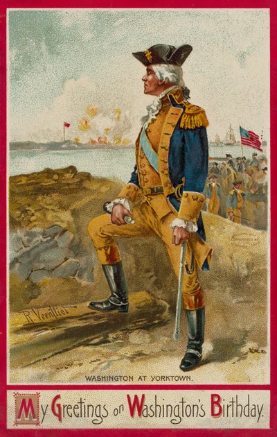 George Washington en Yorktown (cromolito) de Richard Veenfliet