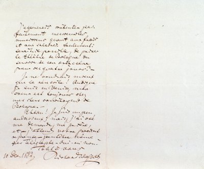 Carta manuscrita de Richard Wagner a Luigi Mancinelli, 10 de diciembre de Richard Wagner