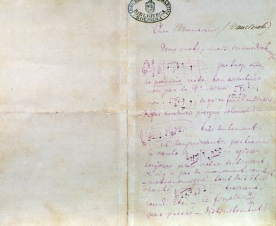 Carta manuscrita de Richard Wagner a Luigi Mancinelli, 10 de diciembre de Richard Wagner