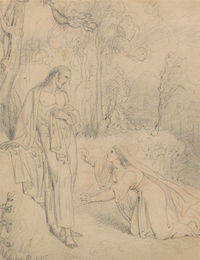 Cristo se aparece a María Magdalena (Juan 20:13-14) de Richard Westall