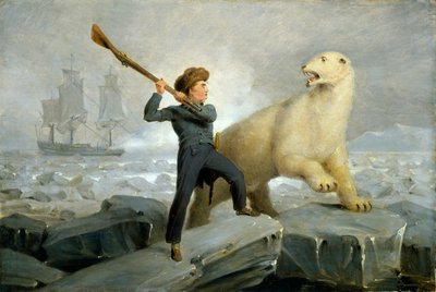 Nelson y el oso, c.1806 (óleo sobre tabla de roble) de Richard Westall