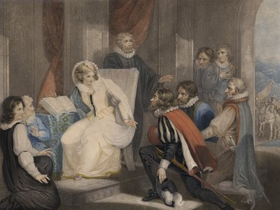 La Reina Isabel I Recibiendo la Noticia de la Muerte de su Hermana la Reina María de Richard Westall
