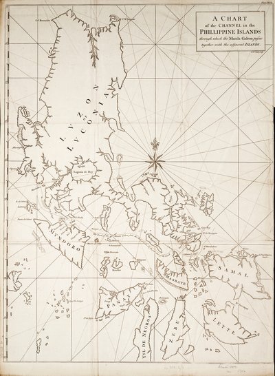 Carta del canal de las islas Filipinas por el que pasa el Galeón de Manila junto con las islas adyacentes. de Richard William Seale