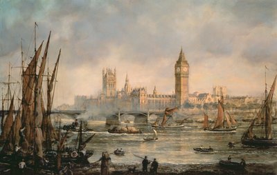 Vista de las Casas del Parlamento desde el río Támesis de Richard Willis