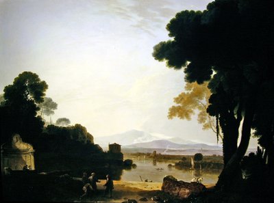 Una vista del Tíber con el Edículo de Bernini a la izquierda (óleo sobre lienzo) de Richard Wilson
