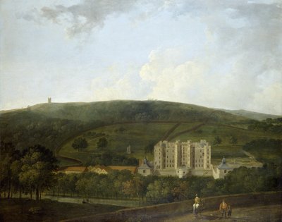Una vista de Chatsworth isabelino (óleo sobre lienzo) de Richard Wilson
