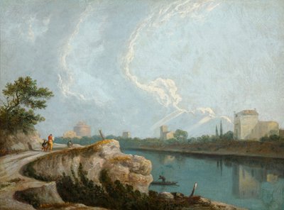 Orillas del Tíber, Roma (óleo sobre lienzo) de Richard Wilson