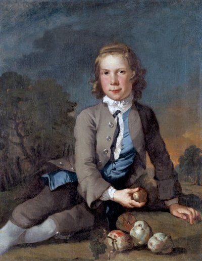 Niño con manzanas de Richard Wilson