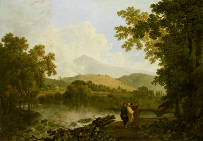 Cicerón y sus dos amigos, Ático y Quinto, en su villa en Arpino, 1769-1770 de Richard Wilson