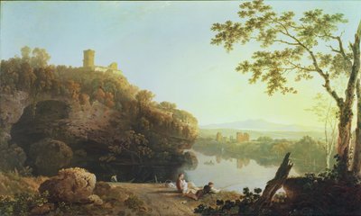 Paisaje clásico: Vista sobre el Arno (óleo sobre lienzo) de Richard Wilson