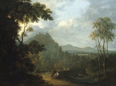Castillo de Dinas Bran, cerca de Llangollen II, c.1770 (óleo sobre lienzo) de Richard Wilson