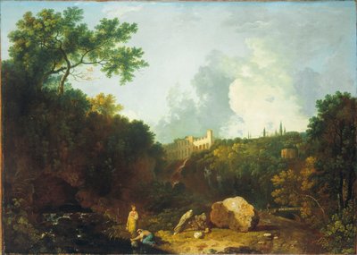 Vista lejana de la villa de Mecenas, Tívoli de Richard Wilson
