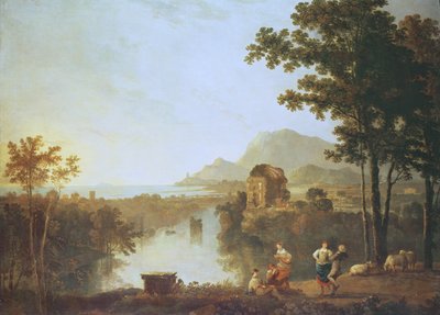 Extenso paisaje costero al atardecer (óleo sobre lienzo) de Richard Wilson