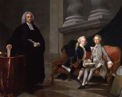 Francis Ayscough con el Príncipe de Gales (más tarde Rey Jorge III) y Eduardo Augusto, Duque de York y Albany (!) de Richard Wilson