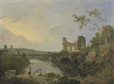 Paisaje italiano (mañana), c.1760-65 (óleo sobre lienzo) de Richard Wilson