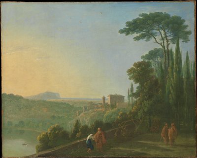 El lago de Nemi y Genzano desde la terraza del monasterio de los Capuchinos de Richard Wilson