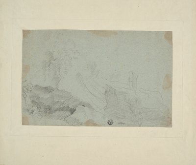 Paisaje rocoso con figura de pie de Richard Wilson