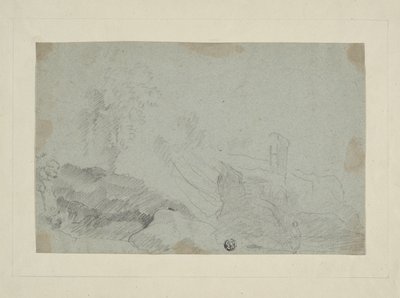 Paisaje rocoso con figura de pie de Richard Wilson