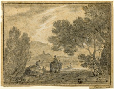 Campiña romana con figuras de Richard Wilson