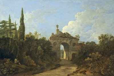 Arco en ruinas en Kew Gardens, Surrey (óleo sobre lienzo) de Richard Wilson