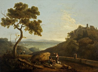 El templo de la Sibila y la Campagna, Tívoli, Italia (óleo sobre lienzo) de Richard Wilson
