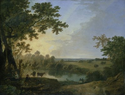 Vista en Windsor Great Park, principios de la década de 1760 (óleo sobre lienzo) de Richard Wilson