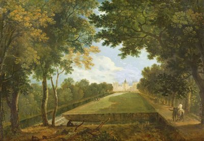Wilton House, vista este mostrando la antigua entrada (óleo sobre lienzo) de Richard Wilson