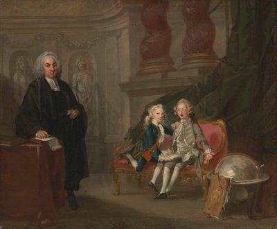 Los Príncipes Jorge y Eduardo Augusto, hijos de Federico, Príncipe de Gales, con su tutor el Dr. Francis Ayscough de Richard Wilson