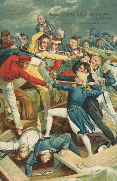 Nelson ataca una Lancha Española de Richard after Westall