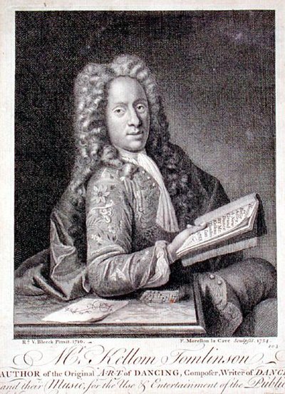 Retrato de Kellom Tomlinson (c.1690-c.1753) grabado por François Morellon la Cave (fl.1731-54) 1754 de Richard van (after) Bleeck