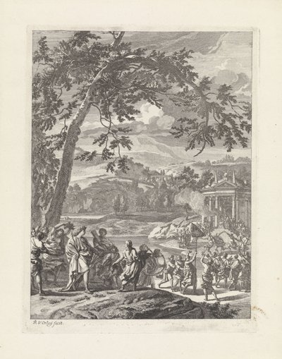 Silvio es recibido festivamente Il pastor fido (título de la serie) de Richard van Orley (II)
