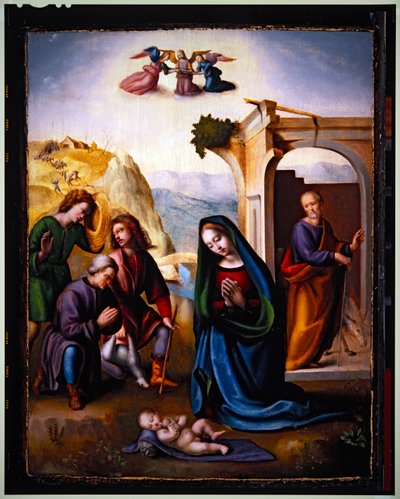 La adoración de los pastores (óleo sobre tabla) de Ridolfo Il (1483 1561) Ghirlandaio