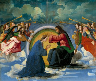 La coronación de la Virgen (detalle) de Ridolfo Il  Ghirlandaio