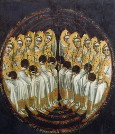 Ángeles sentados con orbes en sus manos, c.1348-54 de Ridolfo di Arpo Guariento