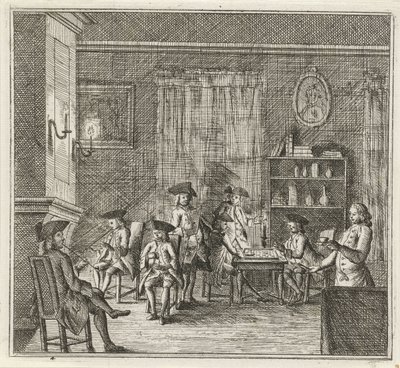 Interior con varias figuras El invierno. (título de la serie) Escenas de invierno (título de la serie) de Rienk Jelgerhuis