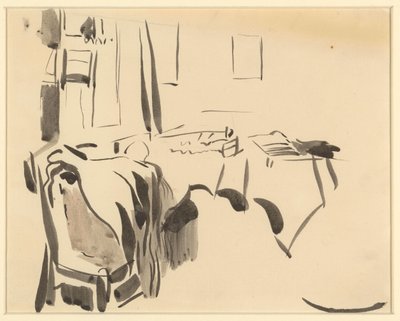 Rincón de una habitación con mesa y silla de Rik Wouters