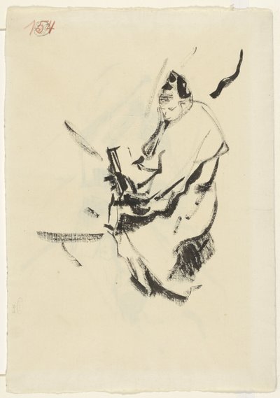 Mujer recostada, en cojines, con un libro de Rik Wouters