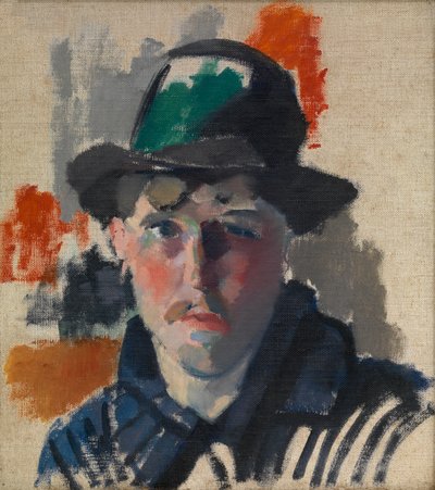 Autorretrato con sombrero verde (óleo sobre lienzo) de Rik Wouters