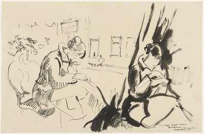 Estudios de una mujer sentada y cosiendo de Rik Wouters