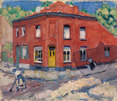 The Red House, Late Snow (óleo sobre lienzo) de Rik Wouters