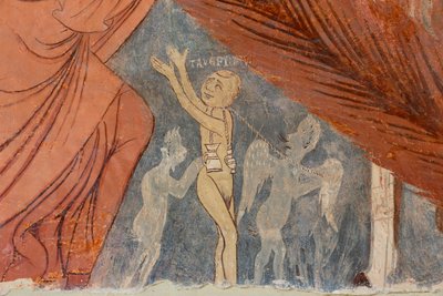 Juicio Final, detalle, "Los herejes", siglo XIII (fresco) de Rinaldo da Taranto