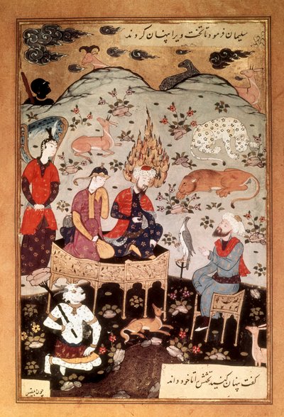 Miniatura de Salomón y Balkis, c. 1595 de Riza i Abbasi