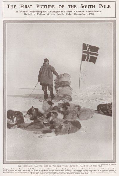 La primera imagen del Polo Sur de Roald Engelbergt Gravning Amundsen